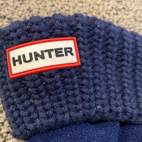 Hunter Navy Blue Fleece Boot Socks Size Medium for Tall Boots in EUC - Picture 3 of 4